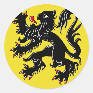 Sticker Rond Drapeau Flandre (Belgique)
