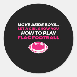 Sticker Rond Drapeau Football fille 1