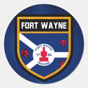 Sticker Rond Drapeau Fort Wayne