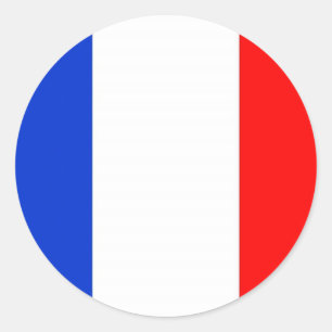 Sticker Rond Drapeau français