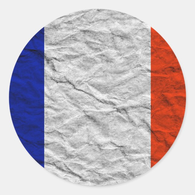 Sticker Rond drapeau français (Devant)