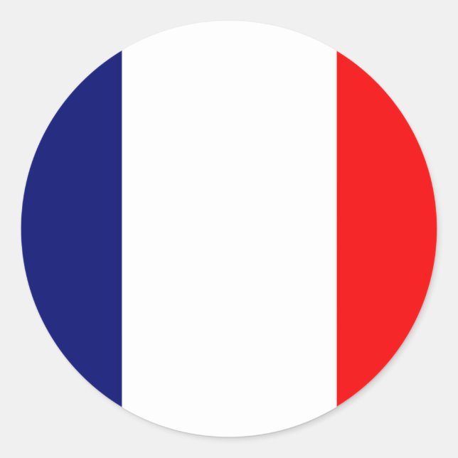 Sticker Rond Drapeau français (Devant)