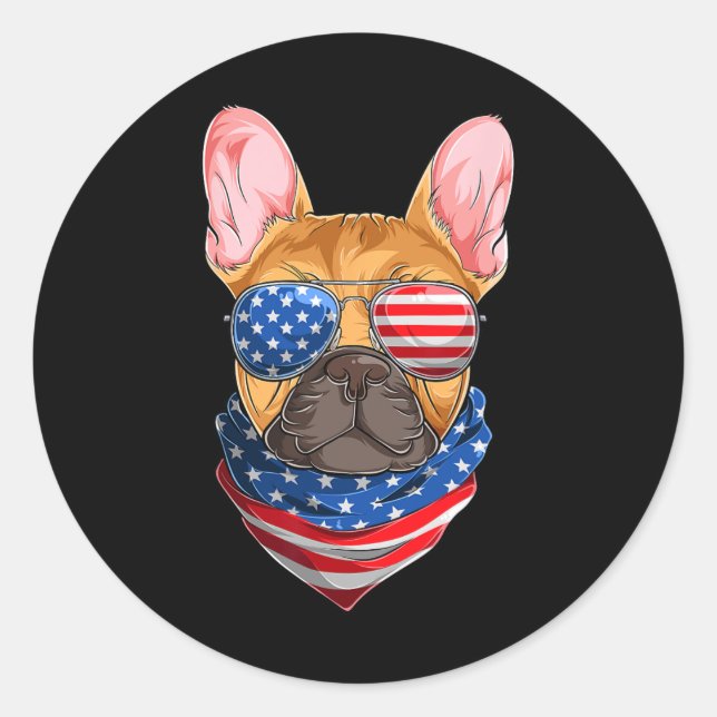 Sticker Rond Drapeau Français Bulldog S (Devant)