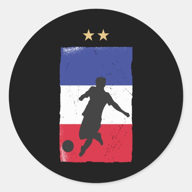 Sticker Rond Drapeau français du drapeau français du maillot de (Devant)