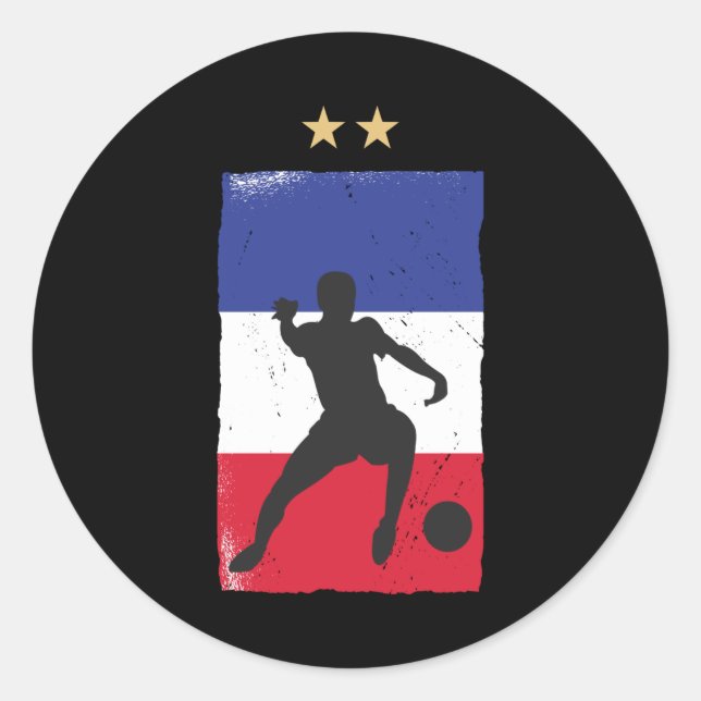 Sticker Rond Drapeau français du drapeau français du maillot de (Devant)
