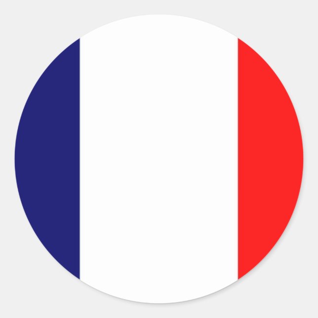 Sticker Rond Drapeau français - OUI ! (Devant)
