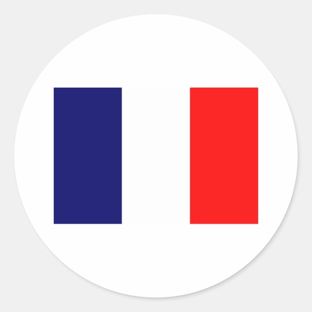 Sticker Rond Drapeau français - OUI ! (Devant)