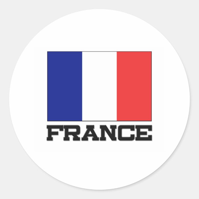 Sticker Rond Drapeau France (Devant)