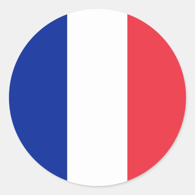 Sticker Rond Drapeau France (Devant)