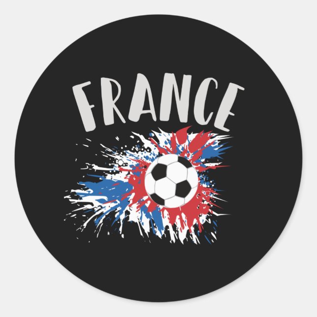 Sticker Rond Drapeau France de balle de football (Devant)