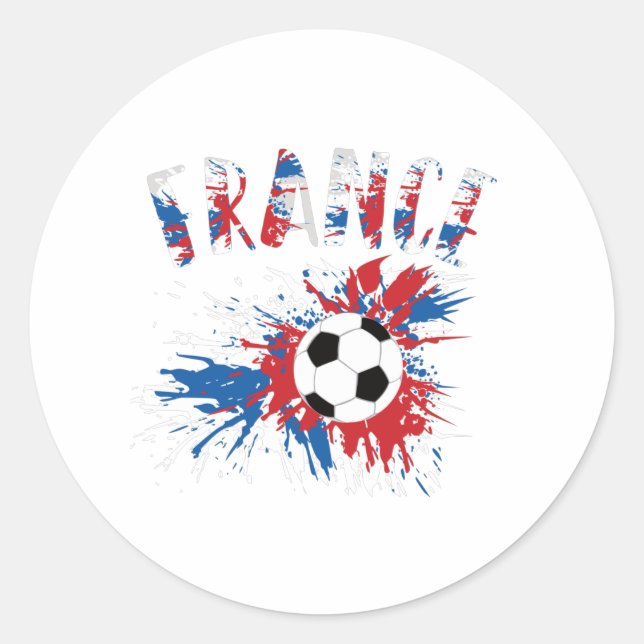 Sticker Rond Drapeau France de balle de football (Devant)
