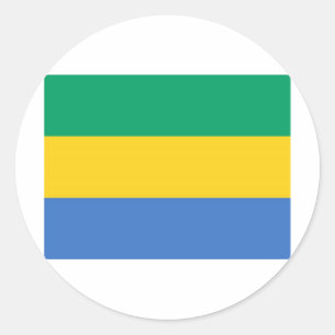 Sticker Rond Drapeau Gabon