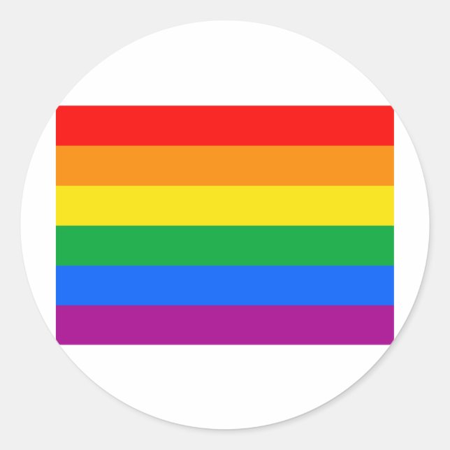 STICKER ROND DRAPEAU GAY PRIDE OFFICIEL (Devant)