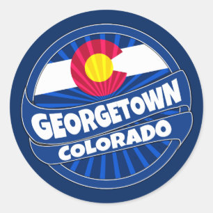 Sticker Rond Drapeau Georgetown Colorado colonnades collants