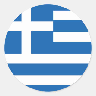 Sticker Rond Drapeau grec