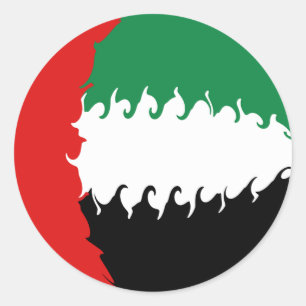 Sticker Rond Drapeau gris des Émirats arabes unis