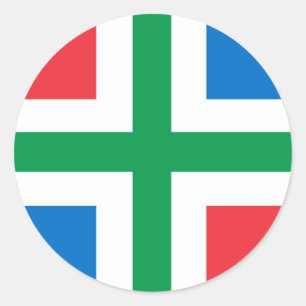 Sticker Rond Drapeau Groningen Région du Pays-Bas