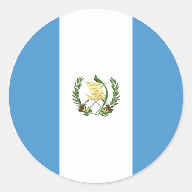 Sticker Rond Drapeau guatémaltèque, Drapeau du Guatemala (Devant)