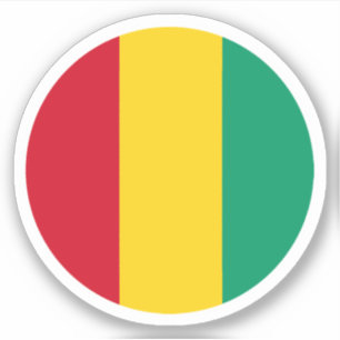 Sticker rond Drapeau Guinée