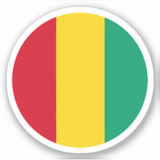 Sticker rond Drapeau Guinée