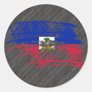 Sticker Rond Drapeau haïtien cool