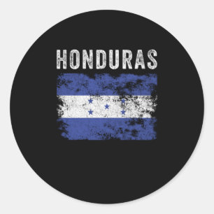 Sticker Rond Drapeau hondurien en détresse - Drapeau hondurien