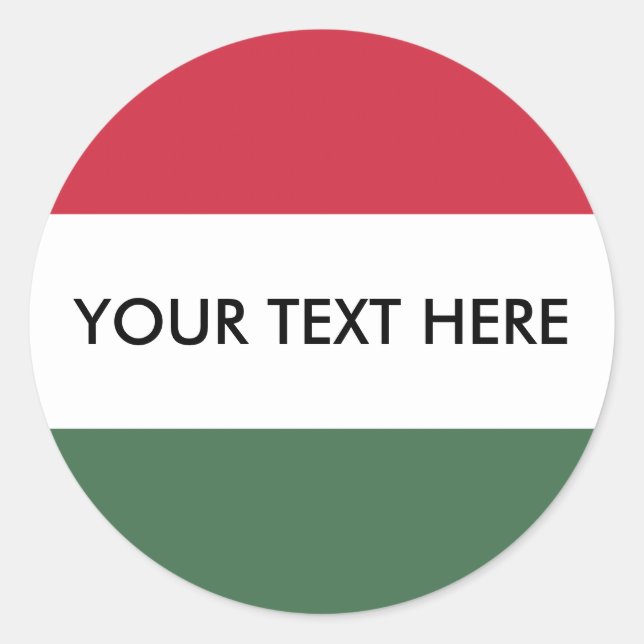 Sticker Rond Drapeau Hongrie tricolore (Devant)