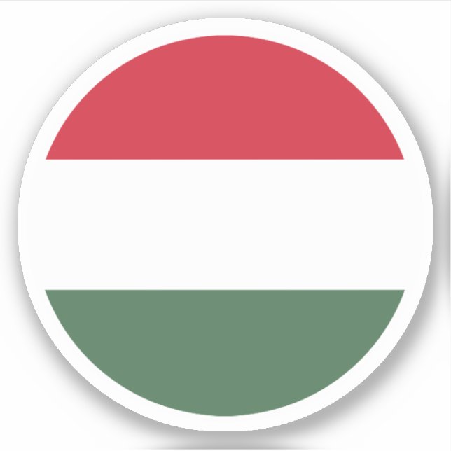 Sticker rond drapeau hongrois (Devant)