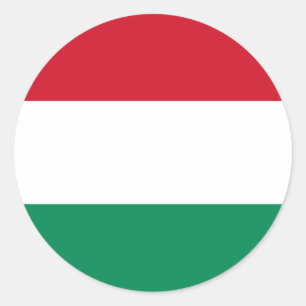 Sticker Rond Drapeau hongrois