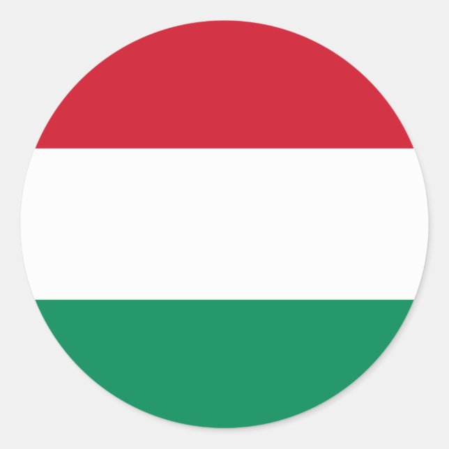 Sticker Rond Drapeau hongrois (Devant)