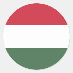 Sticker Rond Drapeau hongrois, Drapeau hongrois