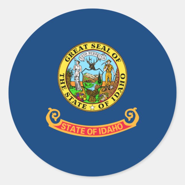 Sticker Rond Drapeau Idahoan, Drapeau Idaho (Devant)