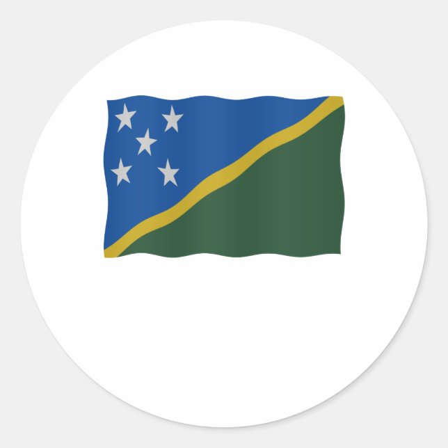 Sticker Rond Drapeau Îles Salomon (Devant)