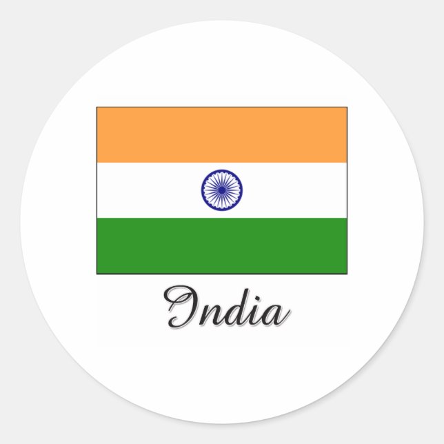 Sticker Rond Drapeau indien (Devant)