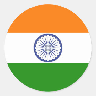 Sticker Rond Drapeau indien