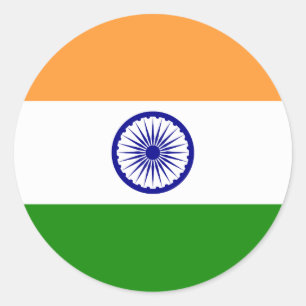 Sticker Rond Drapeau indien