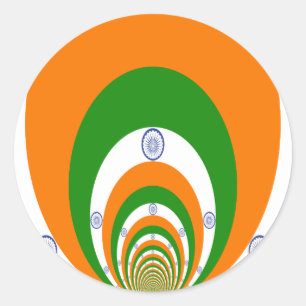 Sticker Rond Drapeau indien Kaleidoscope : Unité et patriotisme