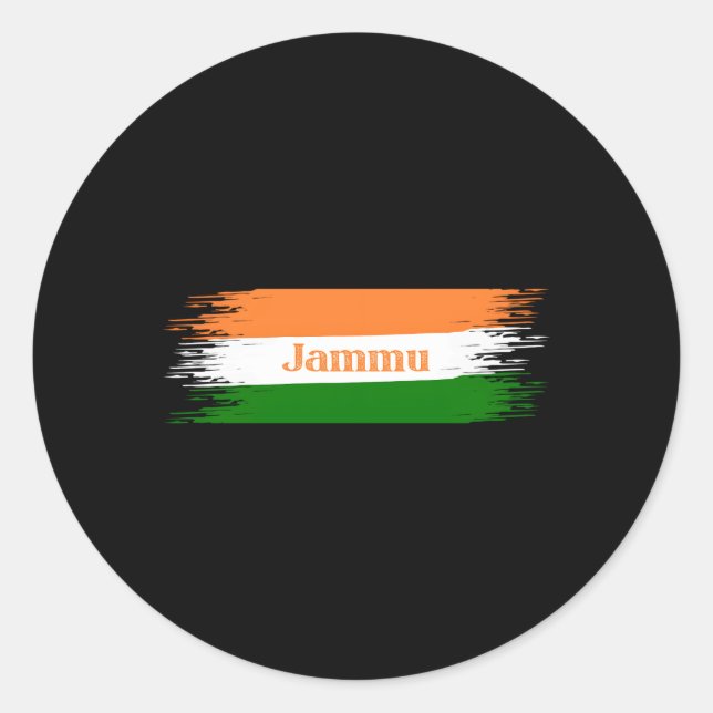 Sticker Rond Drapeau Indiens de Jammu City Vacances à domicile  (Devant)