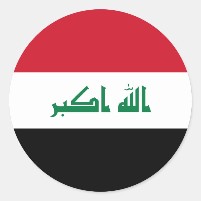 Sticker Rond Drapeau irakien, Drapeau irakien (Devant)