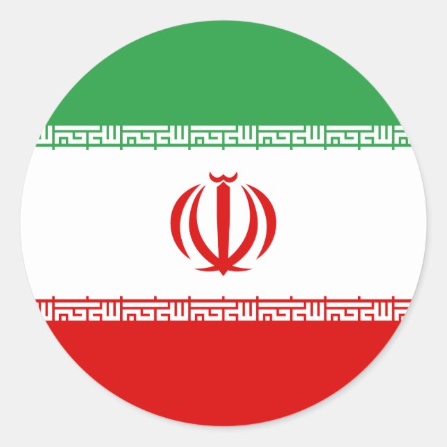 Sticker Rond Drapeau Iran (Iran) (Devant)