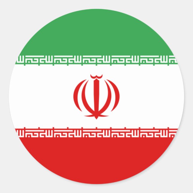 Sticker Rond Drapeau iranien, Drapeau iranien (Devant)