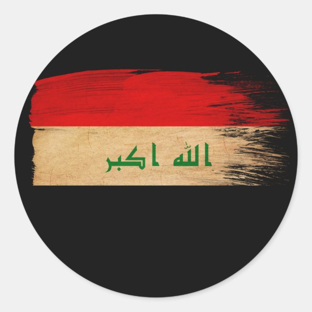 Sticker Rond Drapeau Iraq (Devant)