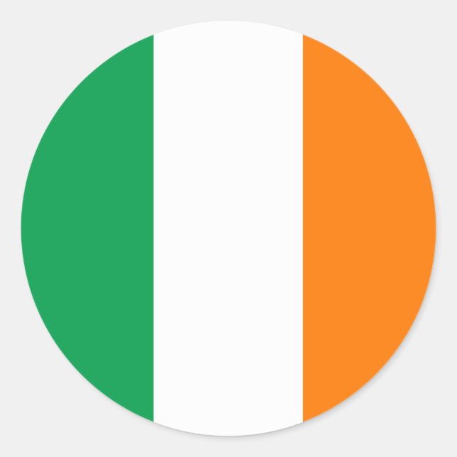 Sticker Rond Drapeau irlandais (Devant)