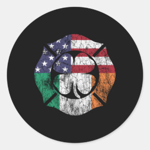 Sticker Rond Drapeau Irlandais Américain De St Patrick'S Day Fi