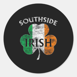 Sticker Rond Drapeau irlandais du Southside de Chicago pour la 