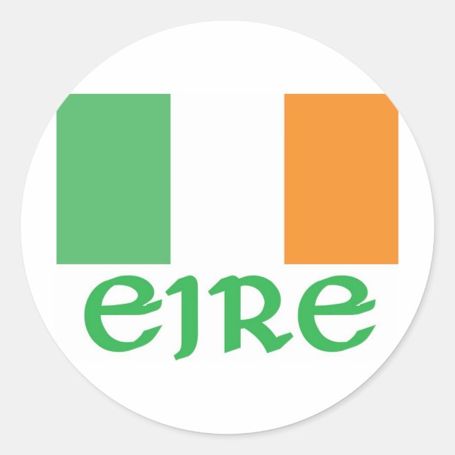 Sticker Rond Drapeau irlandais EIRE (Devant)