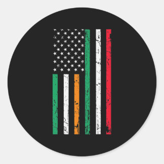 Sticker Rond Drapeau irlandais italien irlandais Italie Pride