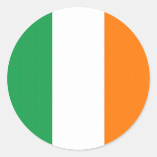 Sticker Rond Drapeau Irlande Tricolore