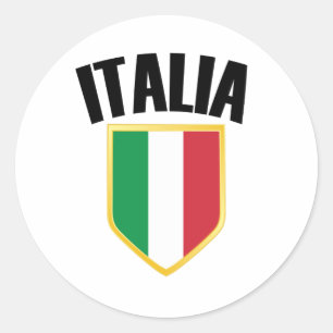 Sticker Rond Drapeau Italia Crest Italie