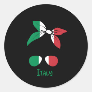 Sticker Rond Drapeau Italia Italie